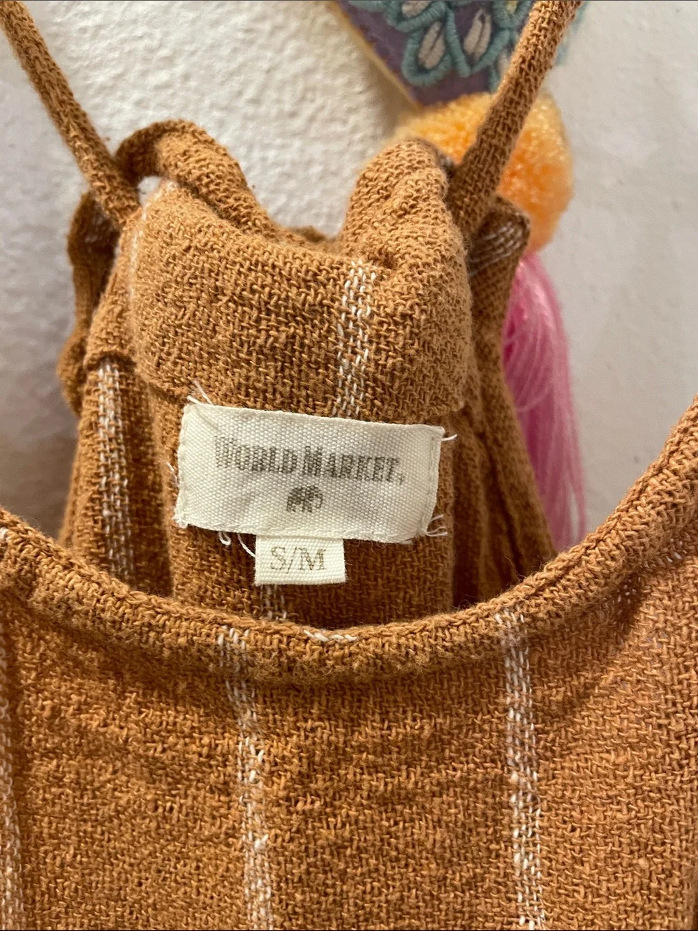 Cost Plus World Market Rust Brown Striped Knit Romper - Picture 2 of 7